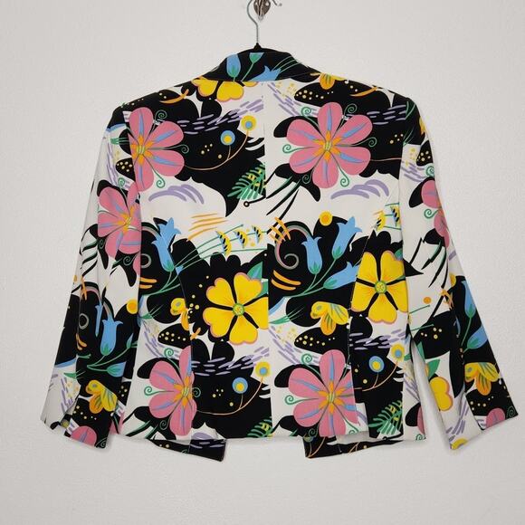 Vintage Cache Alberto Makali Blazer Floral Flowers Office Core 90s Blouse Top - Picture 6 of 7